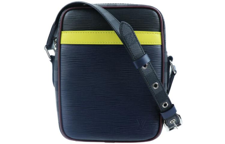 

LOUIS VUITTON Кожаная сумка Danube, плечевая сумка мужская ink blue