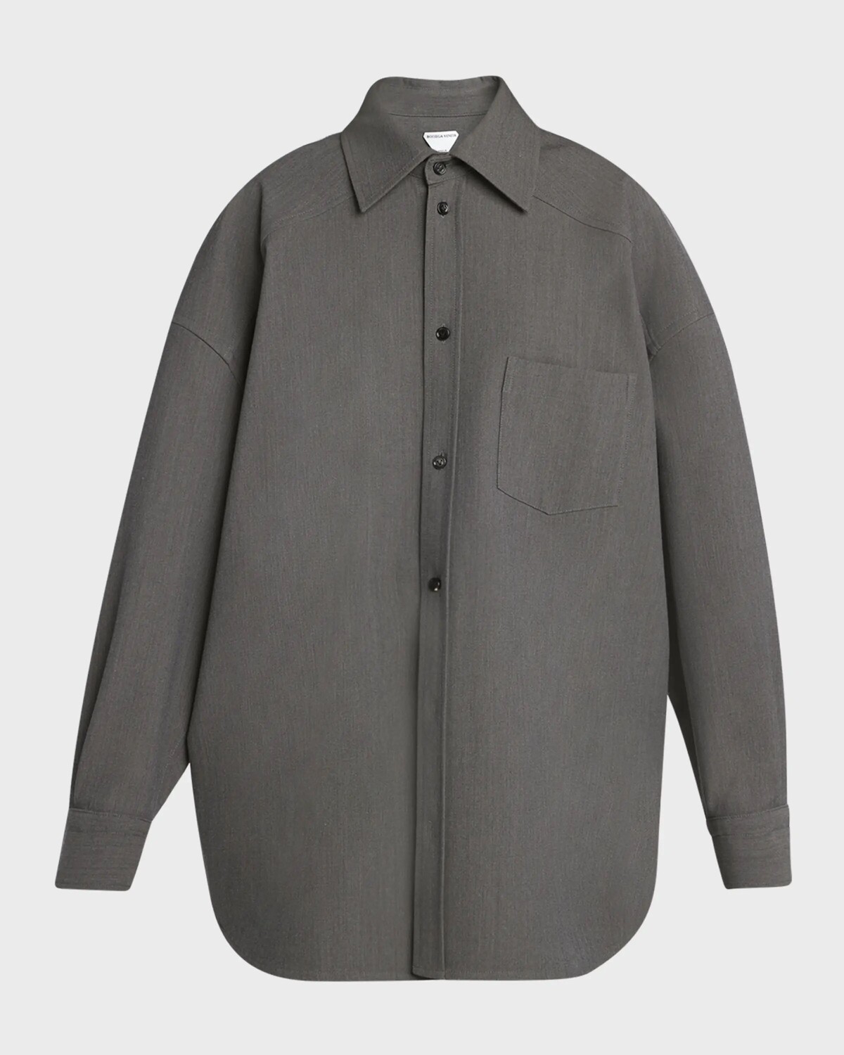 

Рубашка на пуговицах из смесовой шерсти Bottega Veneta, цвет Graphite