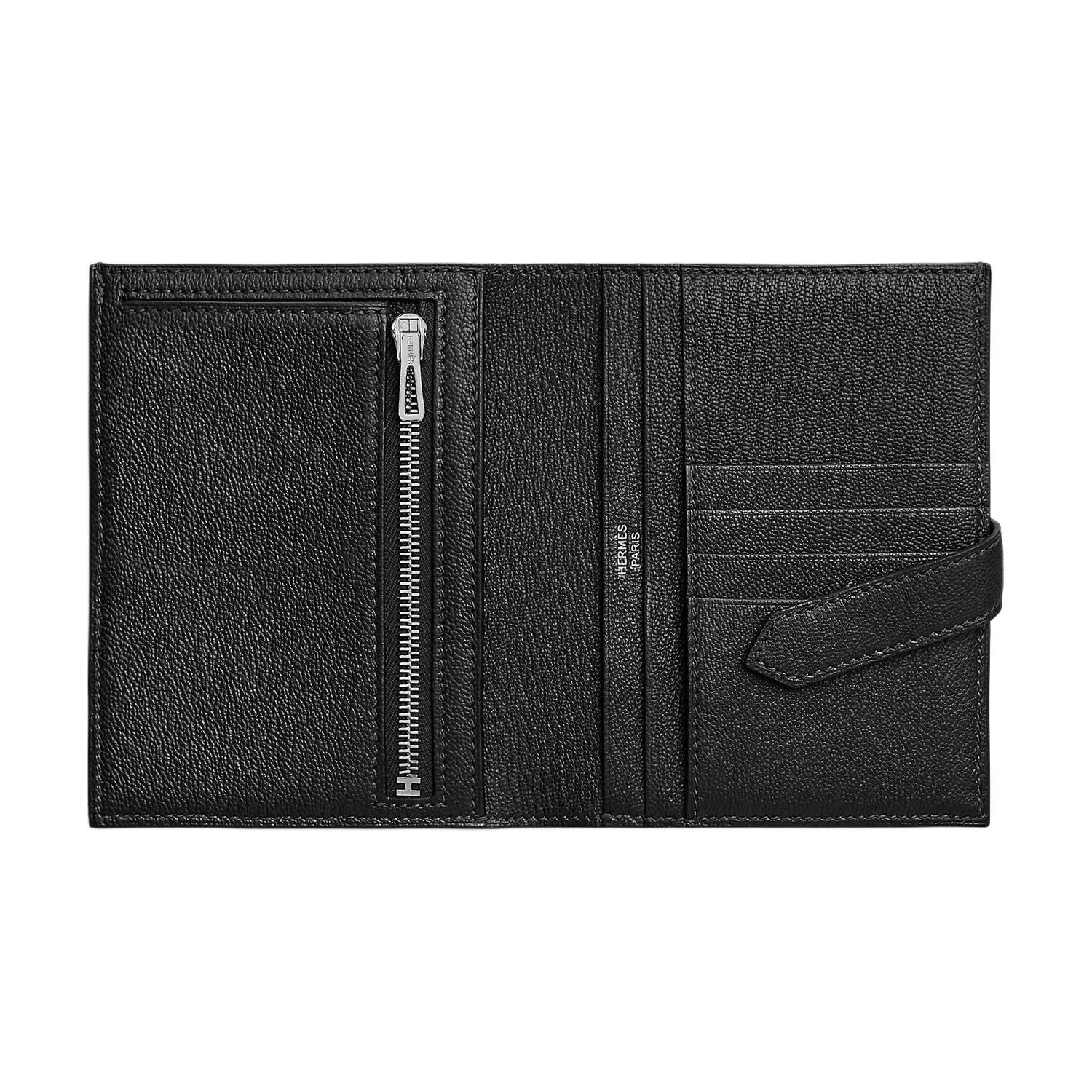 HERMES Кошелёк из козьей кожи Bearn Chevre Mysore женский 89 Noir Black — фото 2