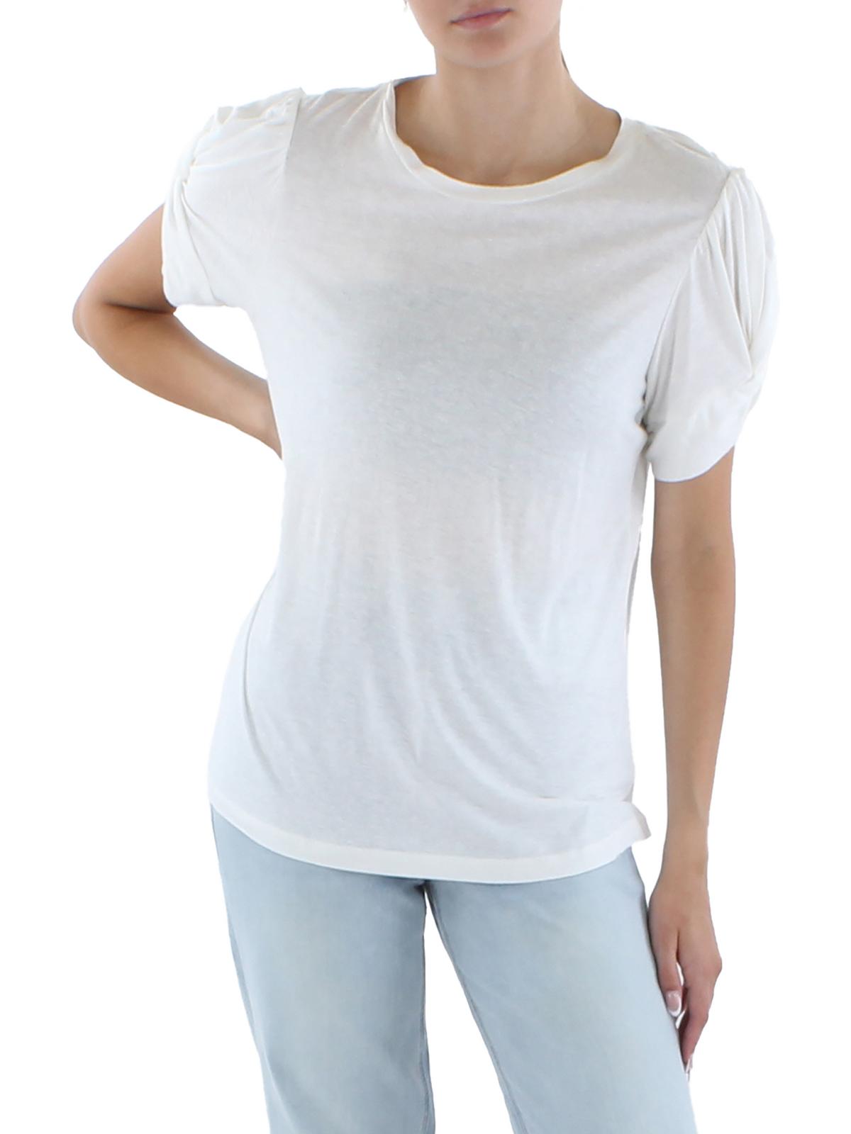 

Женский пуловер с круглым вырезом и перекрученными рукавами BCBGMAXAZRIA, кремовый