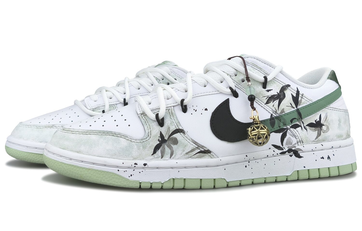 

Кроссовки Nike Dunk Skateboarding Shoes Men Low-top Light White-green, зеленый