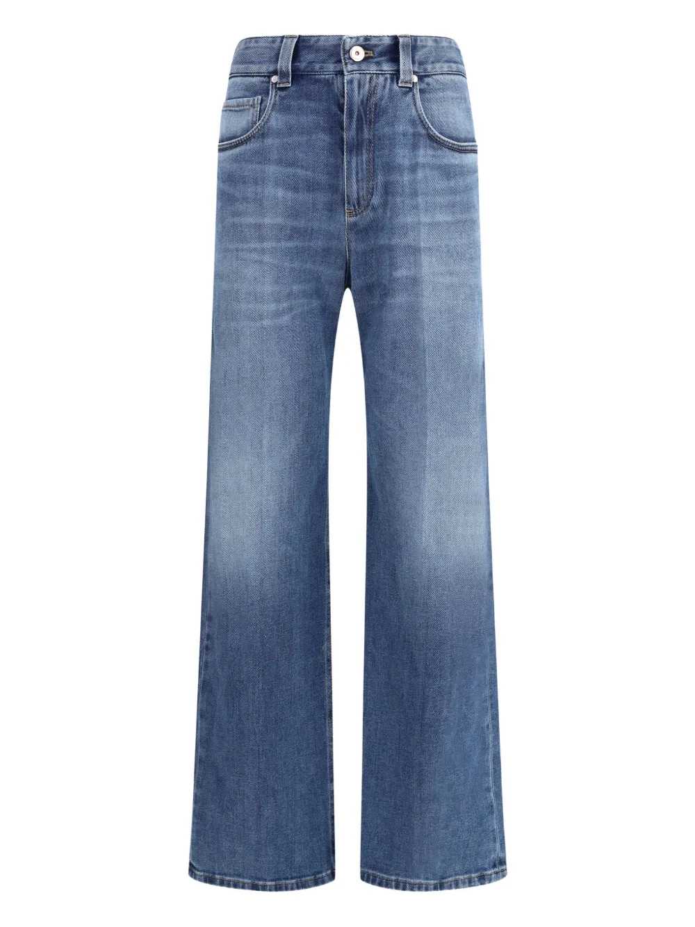 

Джинсы с высокой талией и прямыми штанинами Brunello Cucinelli, синий