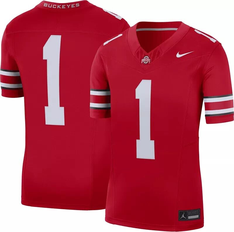 

Мужская футбольная майка Nike Ohio State Buckeyes #1 Scarlet Dri-FIT Limited VF