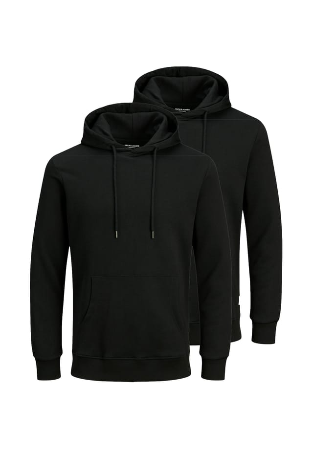 

Свитшот/Толстовка с капюшоном комплект из 2 пар базовый Jack & Jones, черный