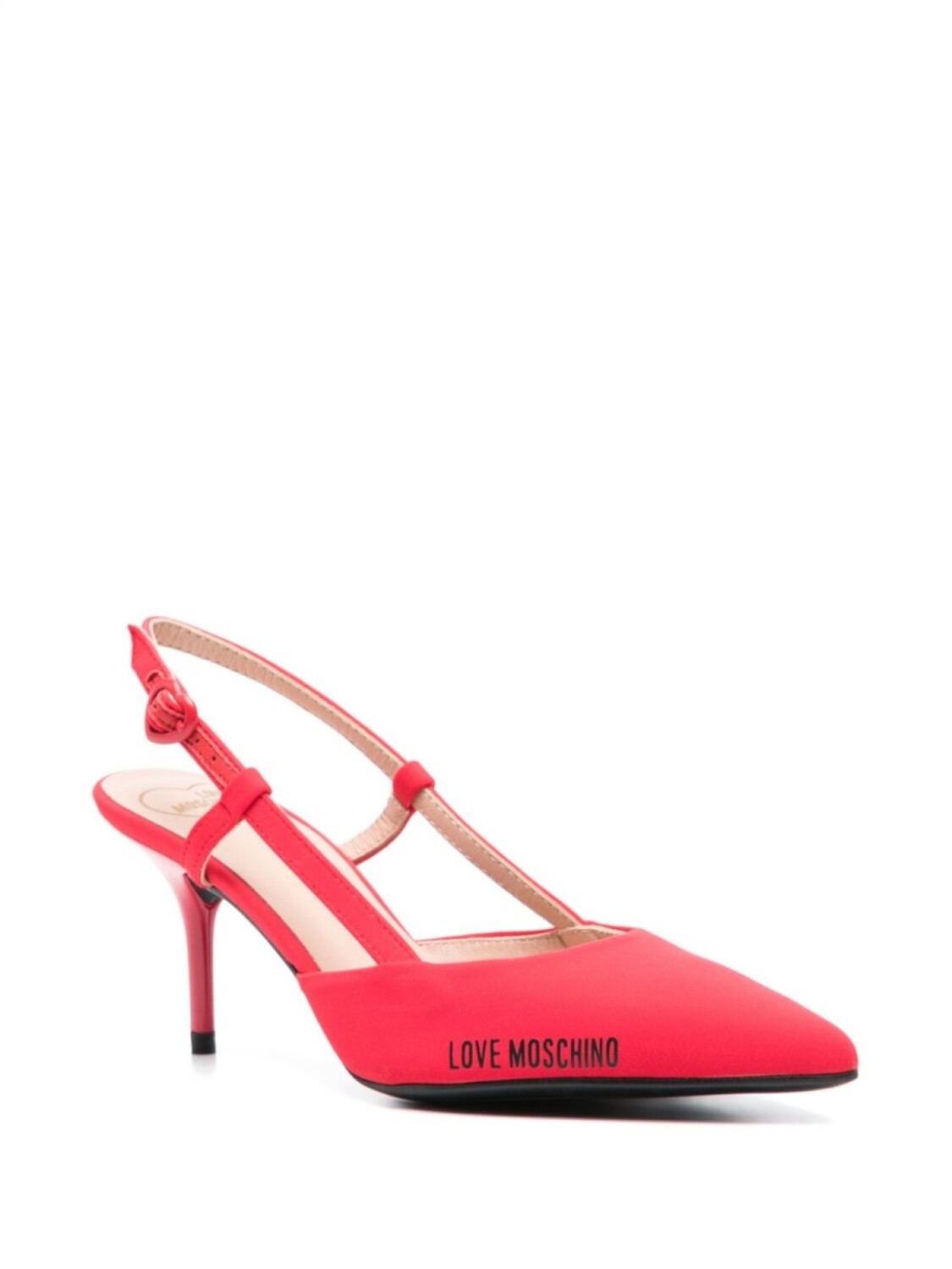 Туфли-лодочки Love Moschino 75 мм с логотипом, красный — фото 2
