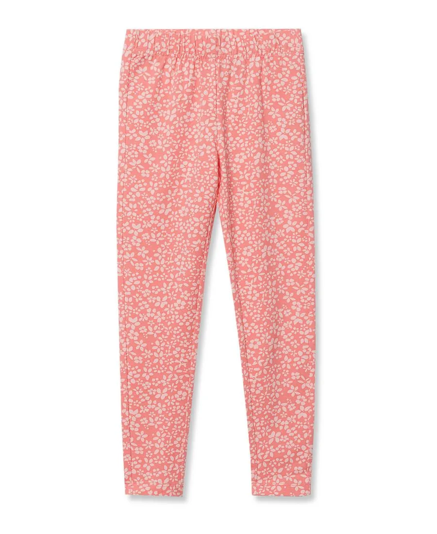 Прочные хлопковые леггинсы для девочек Lands' End, salmon розовый floral