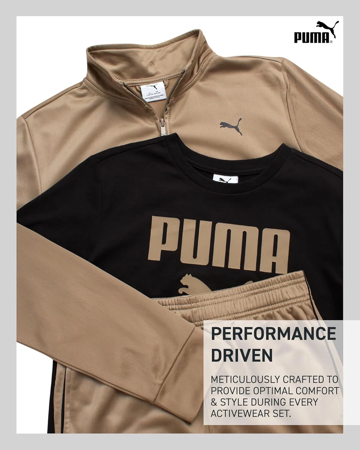 Детский спортивный костюм PUMA, 3 предмета, Black/Brown — фото 3