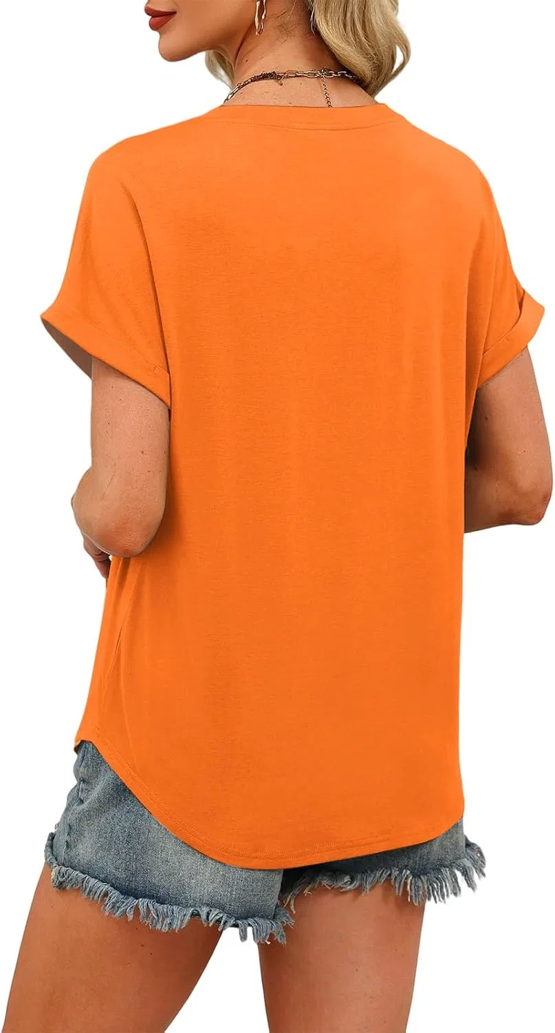 Футболка с V-образным вырезом, бренд Generic, цвет 2-saffron — фото 2
