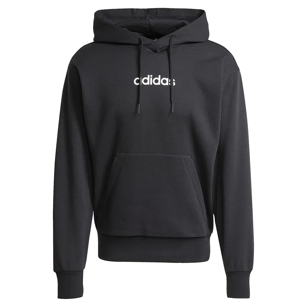 Худи adidas Essentials Linear Fleece, черный — фото 3