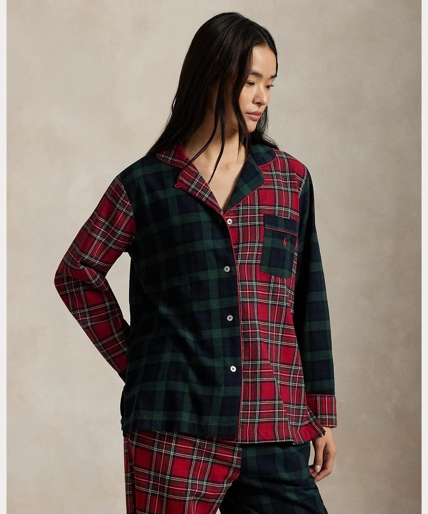 Пижамный комплект в клетку с длинными рукавами Polo Ralph Lauren, 600 Red — фото 3