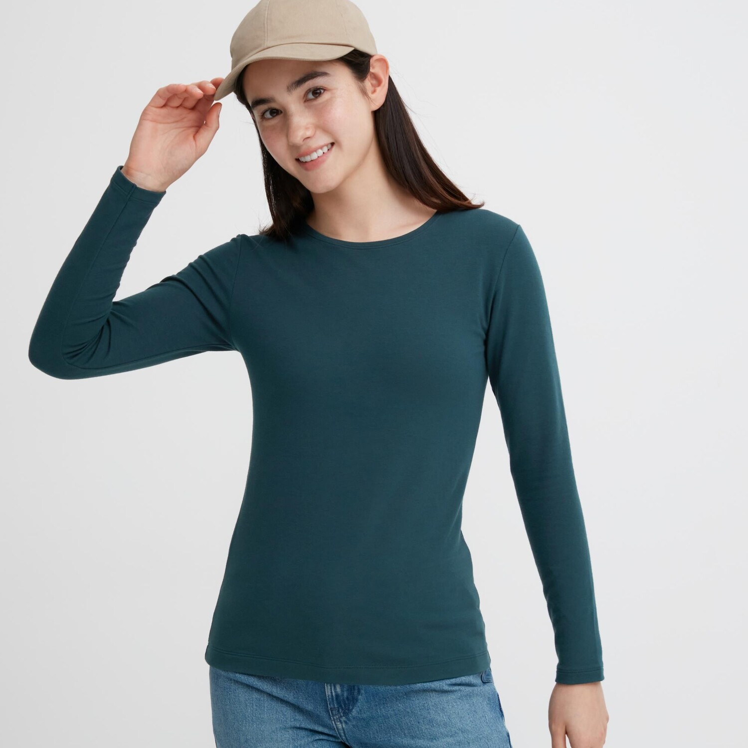 

Футболка теплая Uniqlo Heat Tech с длинными рукавами,темно-зеленый