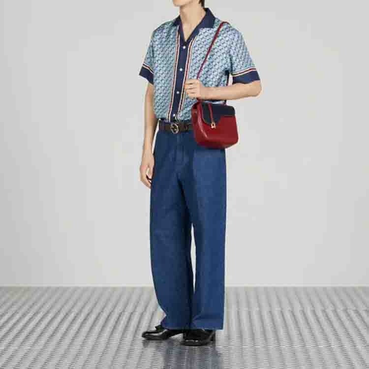 Повседневные брюки Gucci синие — фото 4