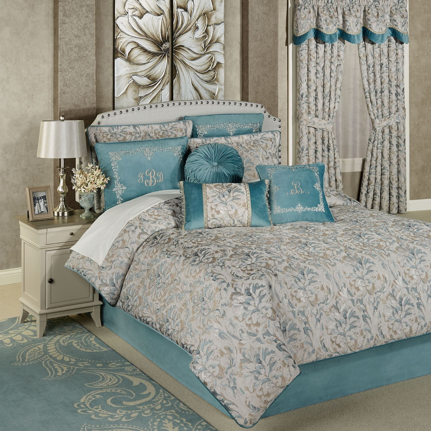 

Комплект одеяло с наволочками Lansbury Queen Touch of Class, бирюзовый