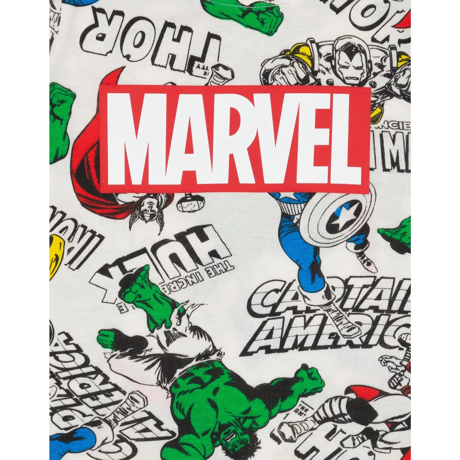 Пижама для мальчиков с принтом супергероев Marvel, белый — фото 3