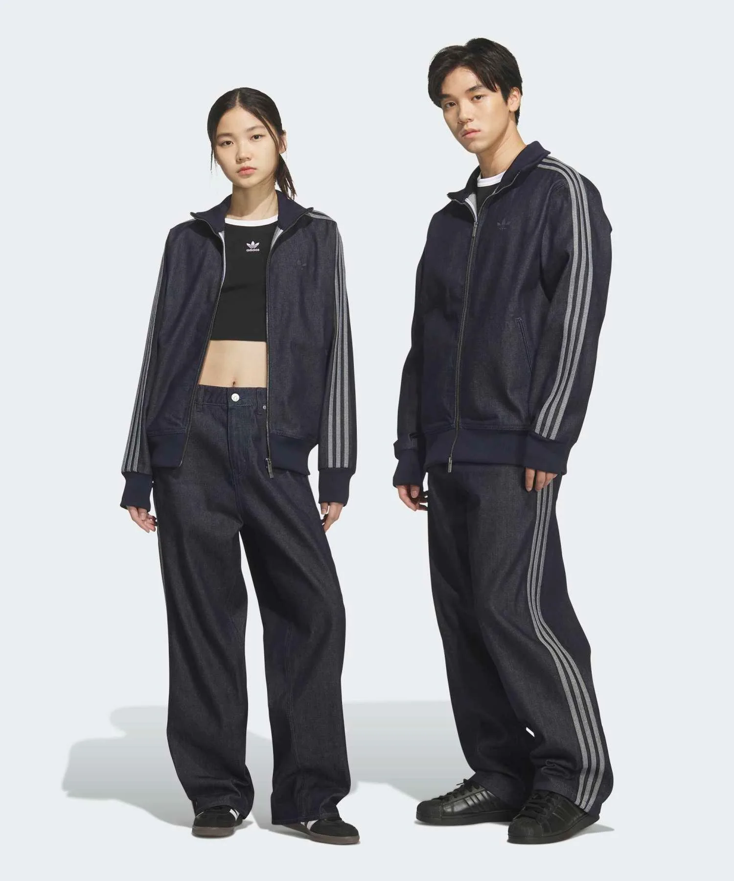 Унисекс брюки джинсовые Firebird Track adidas Originals синие