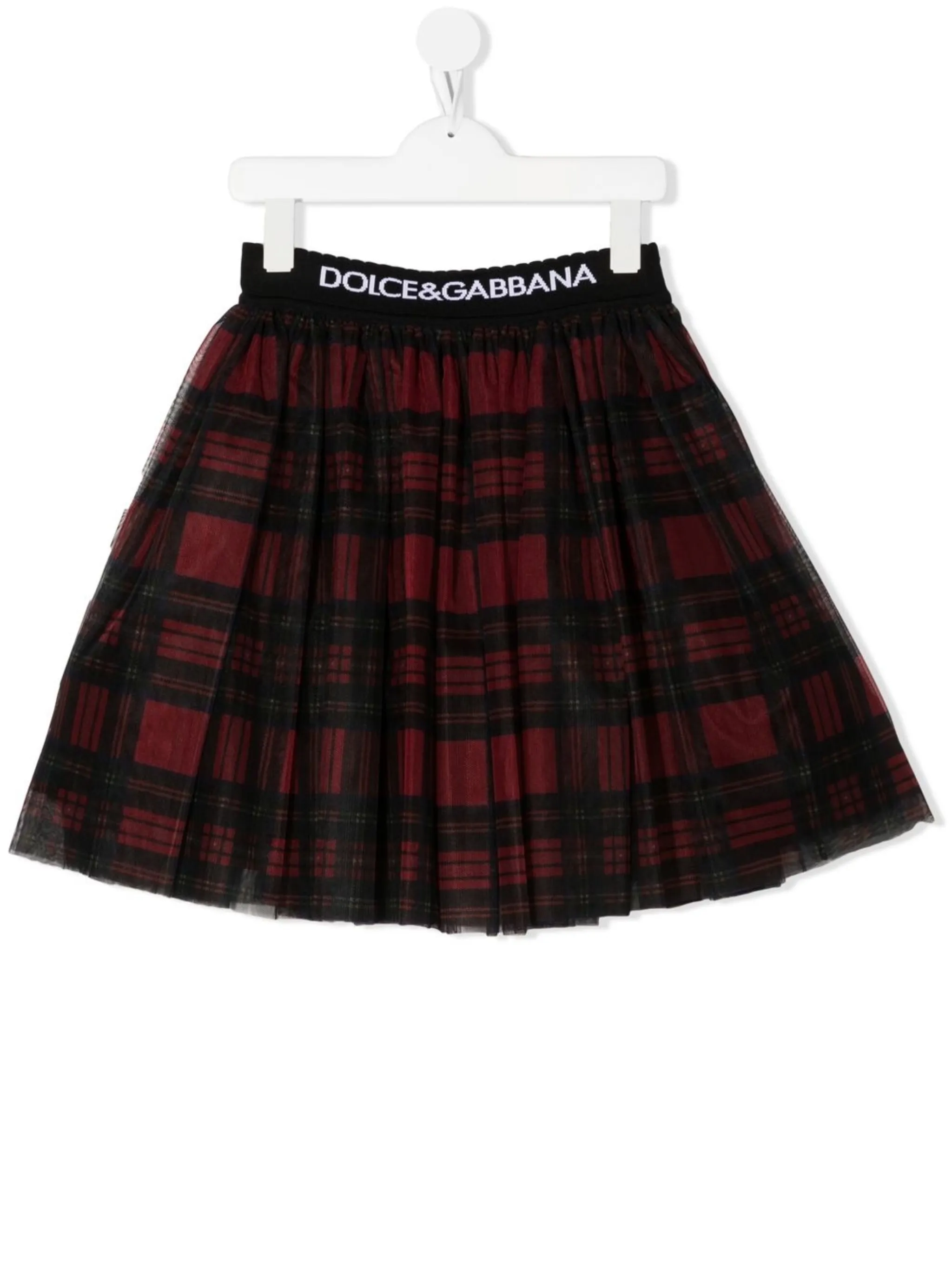 

Расклешенная юбка в клетку тартан Dolce & Gabbana Kids, красный