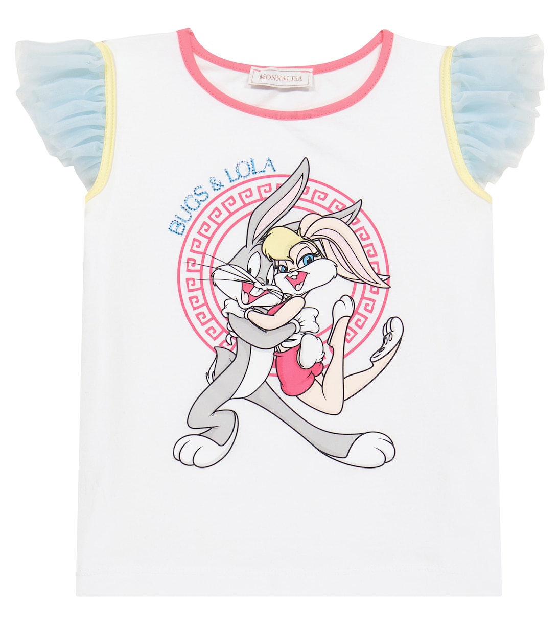 

Футболка из хлопкового джерси с принтом Monnalisa, Bianco