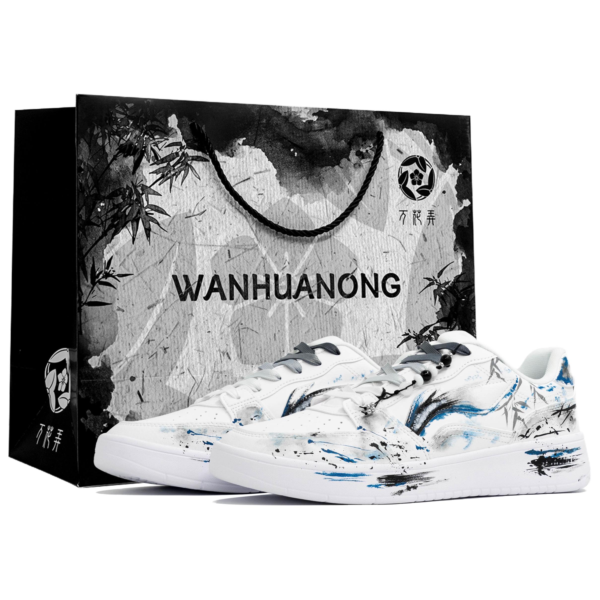 

LINING Кеды для скейтбординга мужские low top износостойкие и легкие white blue