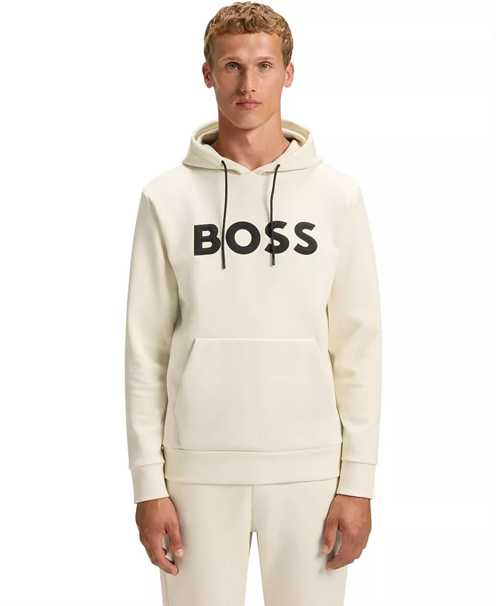 

Мужская толстовка с логотипом из хлопковой смеси Hugo Boss, белый