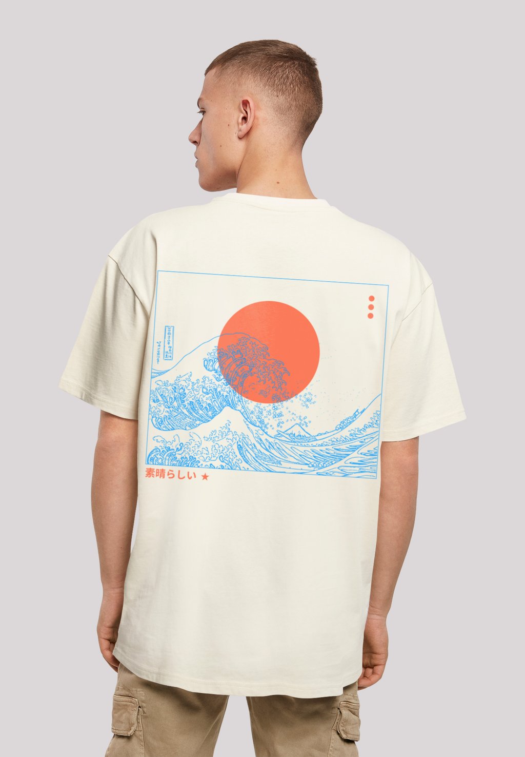 

Футболка с принтом KANAGAWA WELLE JAPAN F4NT4STIC, песочный