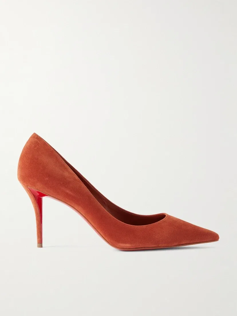 Туфли-лодочки Miss Z 80 из замши Christian Louboutin, оранжевый