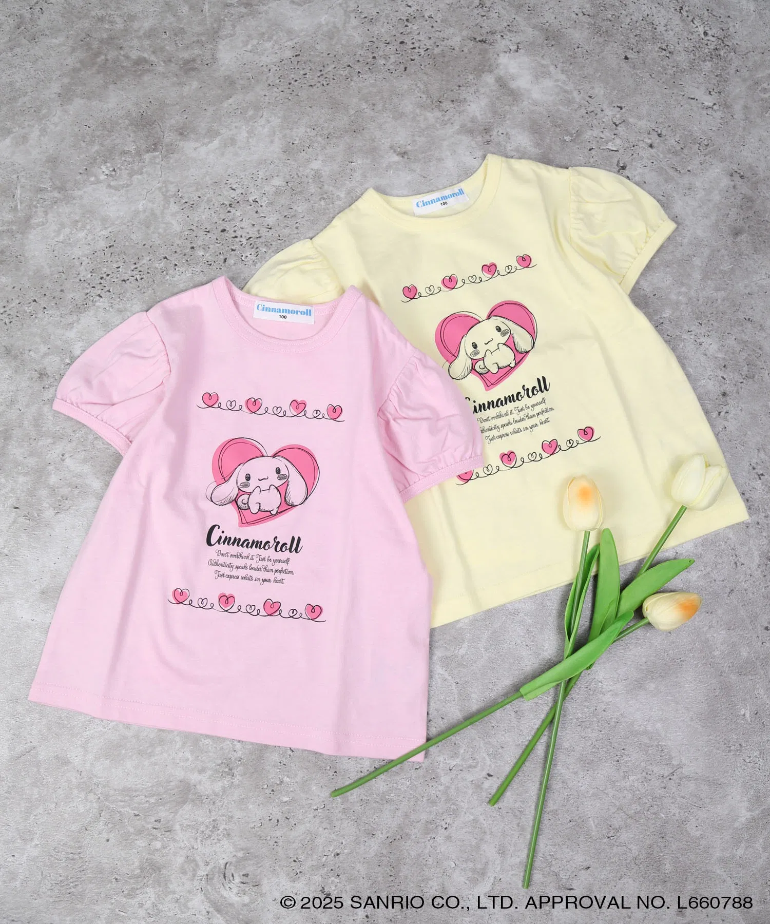 Розовая футболка с принтом La poche biscuit x Cinnamoroll для девочек — фото 2