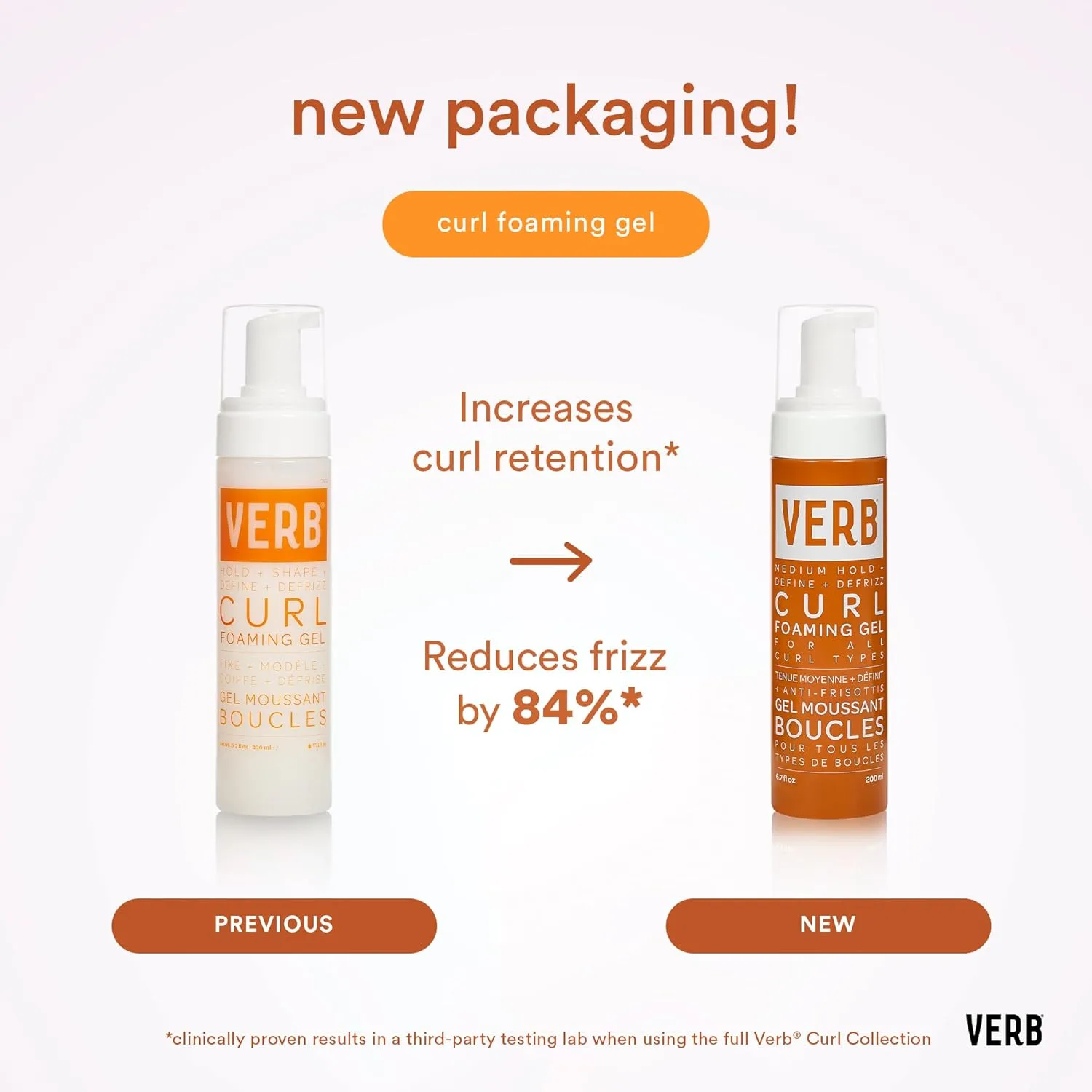 VERB Curl Foaming Gel - пенка для укладки против пушистости, для волн, локонов и кудрей, фиксирует и подчеркивает, средняя фиксация, веганская, без парабенов и вредных сульфатов 198 мл (1 шт.) — фото 2