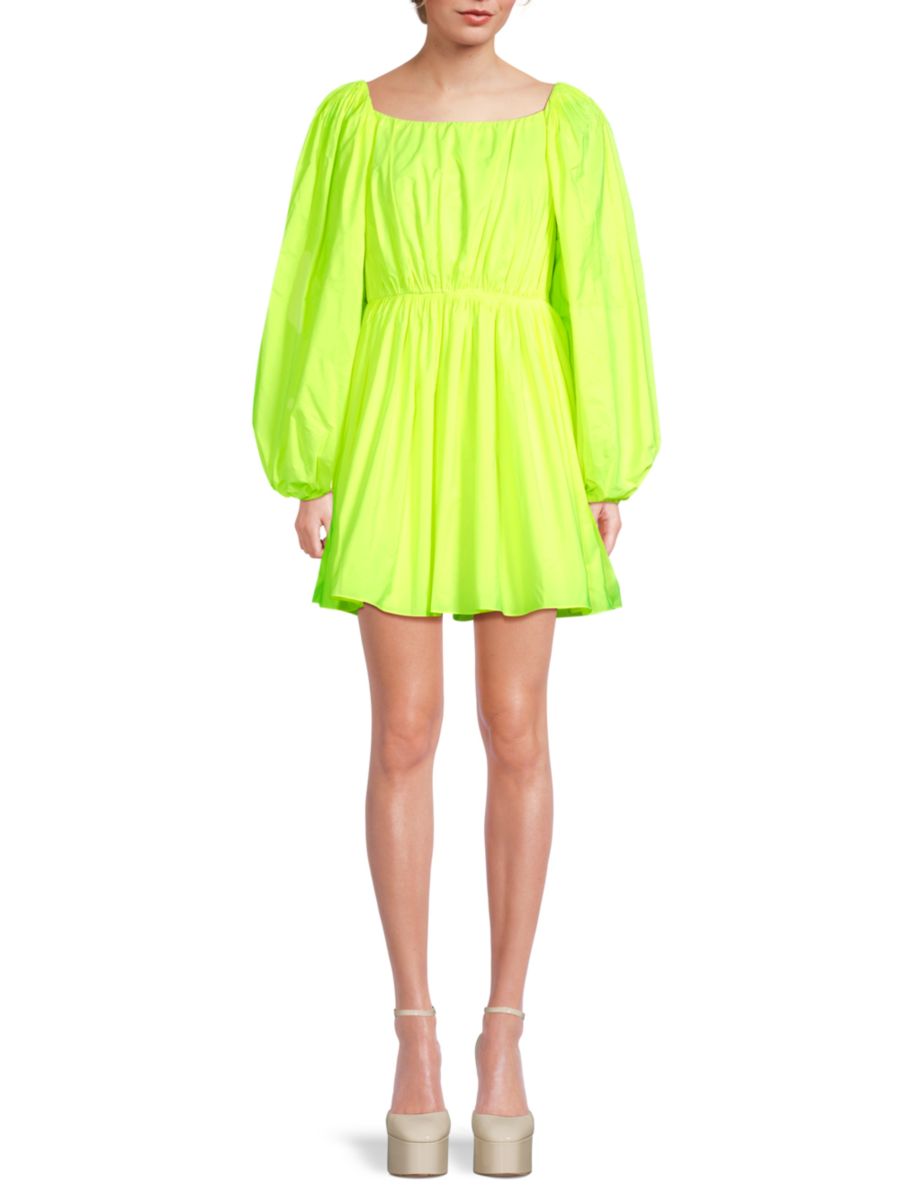 

Мини-платье с рукавами-фонариками Valentino, цвет Neon Green