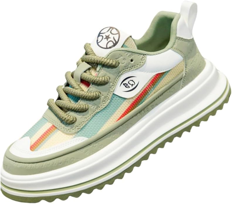 

Мужские модные кроссовки с цветными вставками, толстой подошвой, противоскользящие, износостойкие и с мягкой подошвой для повседневного использования на улице Clolinde, зеленый