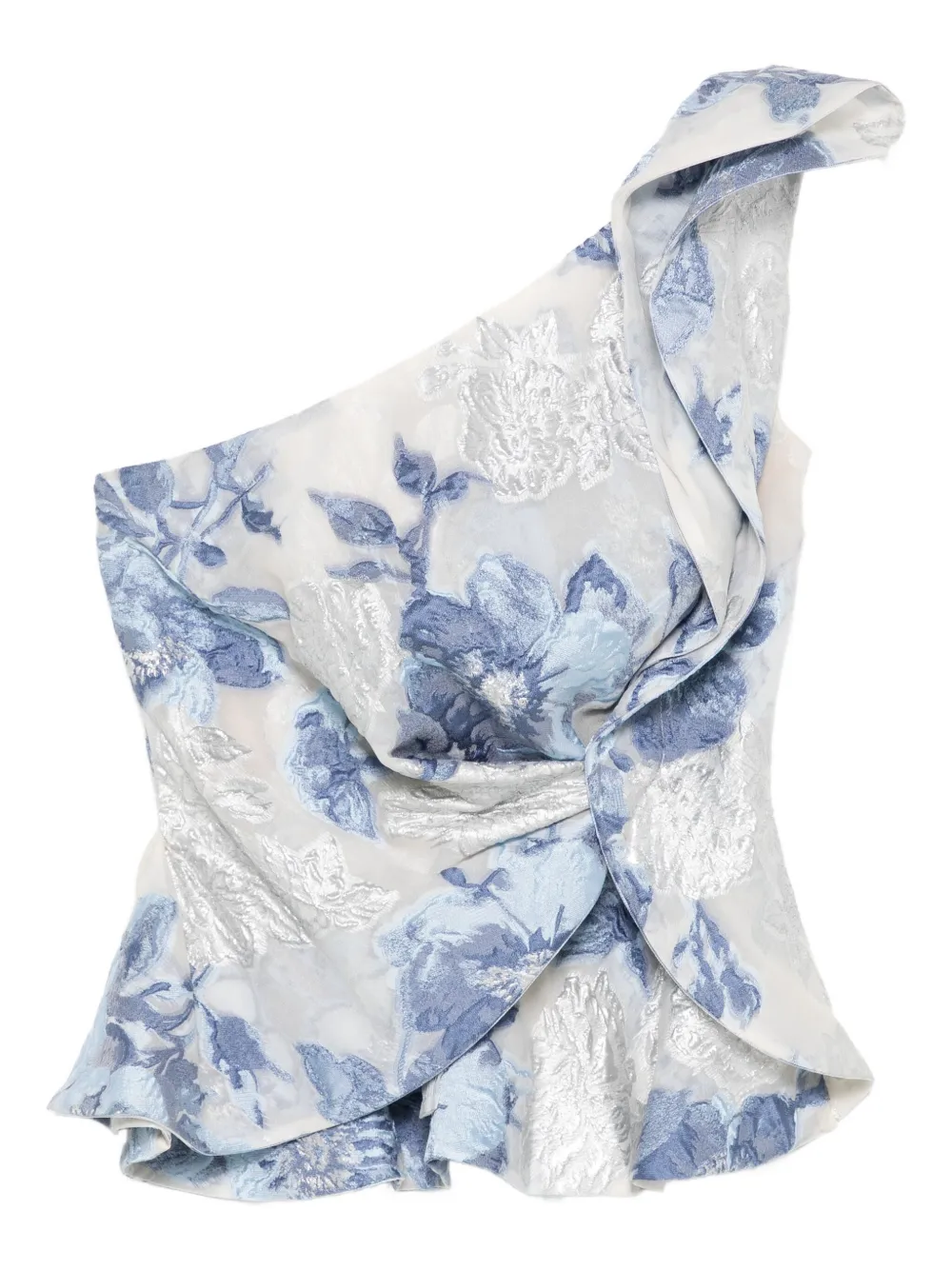 

Топ на одно плечо с цветочным принтом Gemy Maalouf, синий