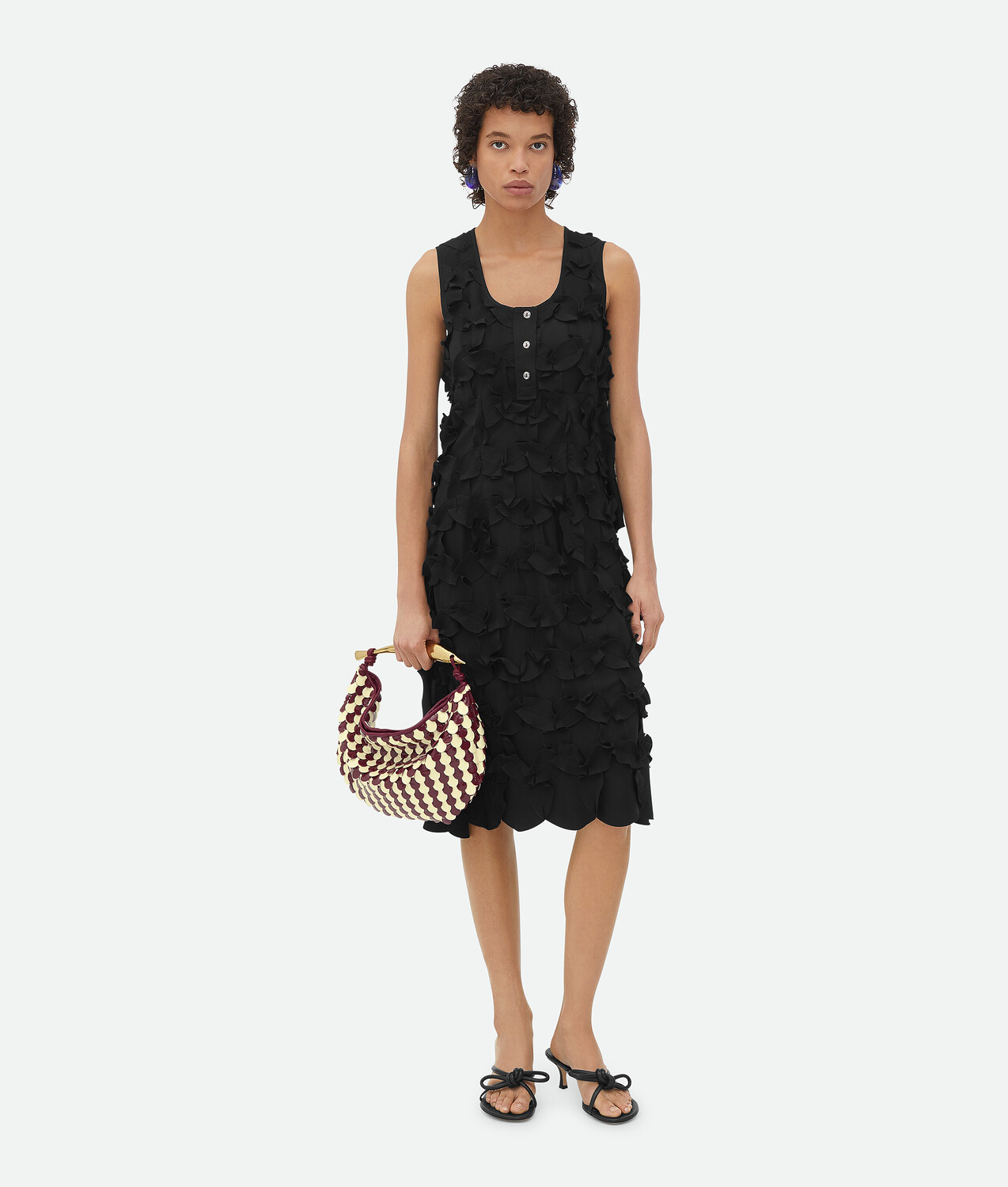 

Платье из вискозы Bottega Veneta, черный