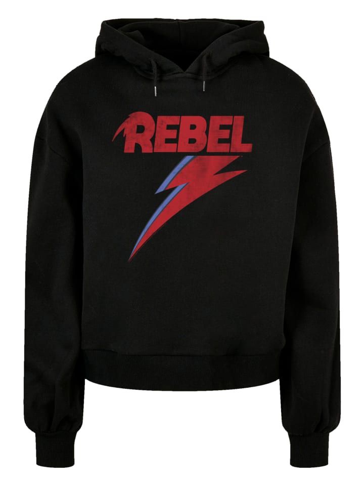 

Толстовка свободного кроя David Bowie Distressed Rebel черного цвета из органического материала F4NT4STIC