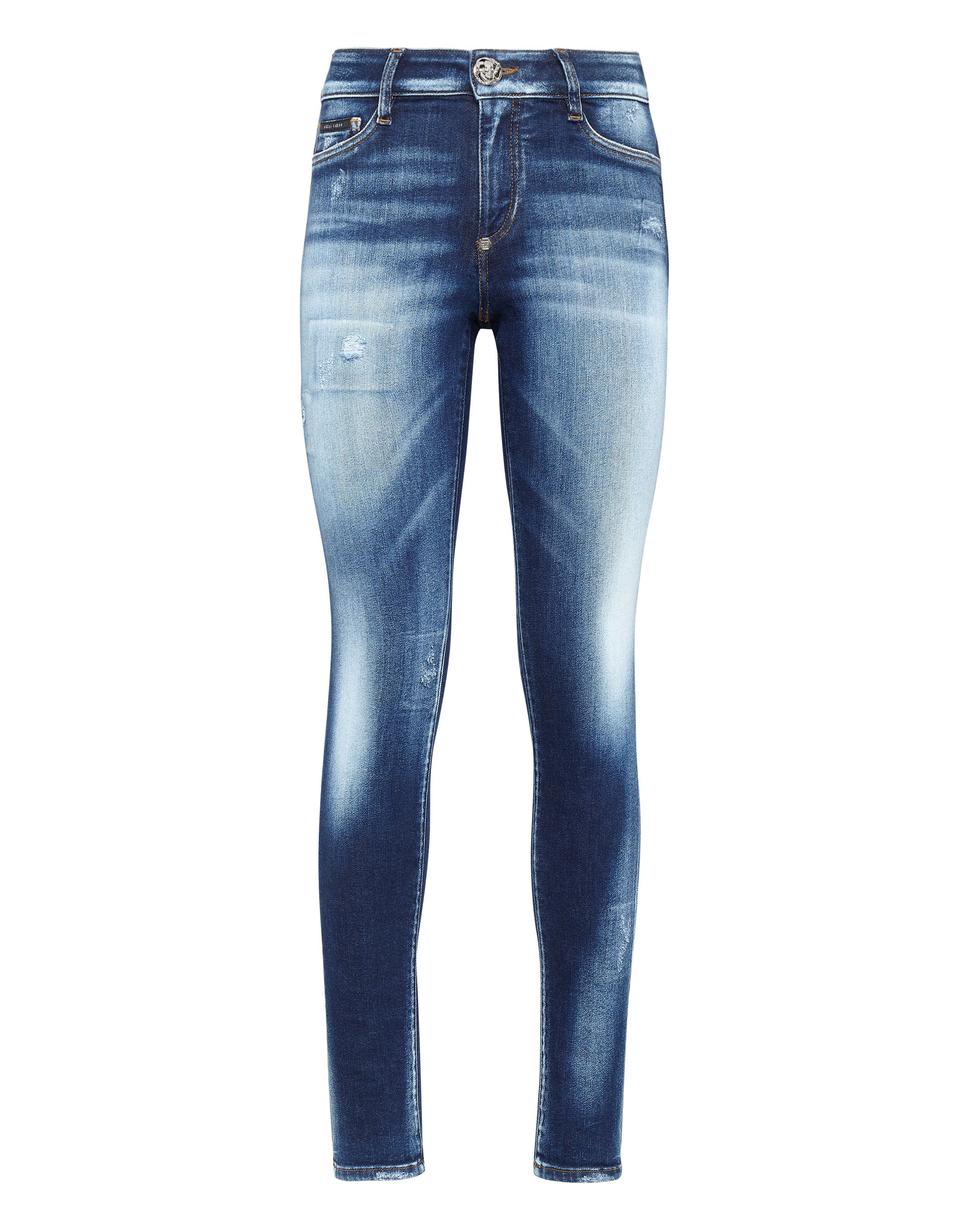 

Джинсовые джеггинсы PHILIPP PLEIN, цвет vintage blue