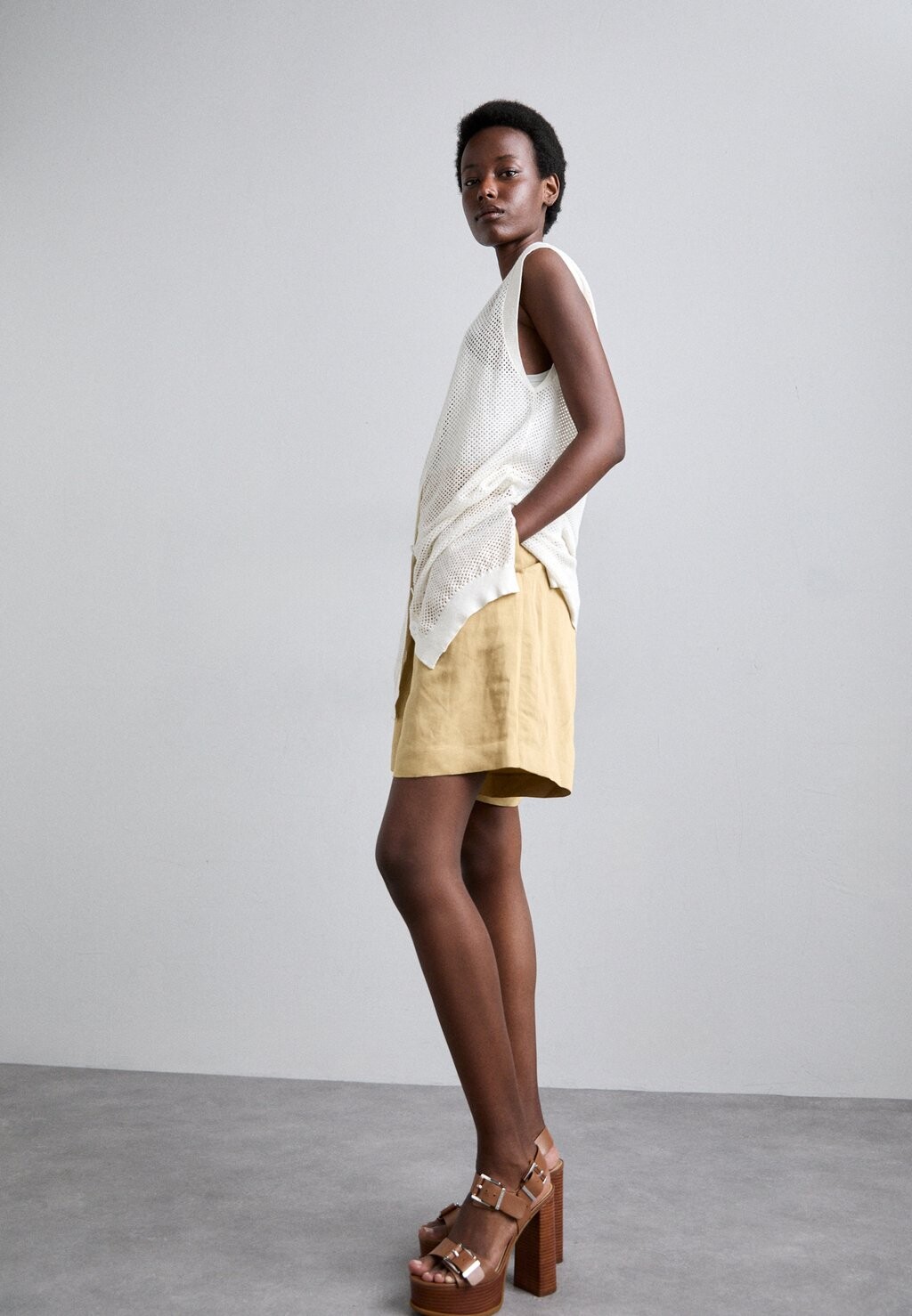 

Жилет BUTTON UP POINTELLE KNITID, цвет White