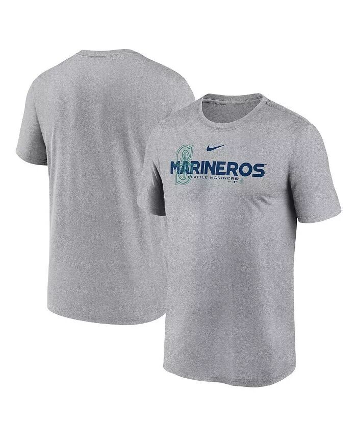 

Футболка мужская, серо-угольная, с надписью «Seattle Mariners Local Rep Legend Performance» Nike