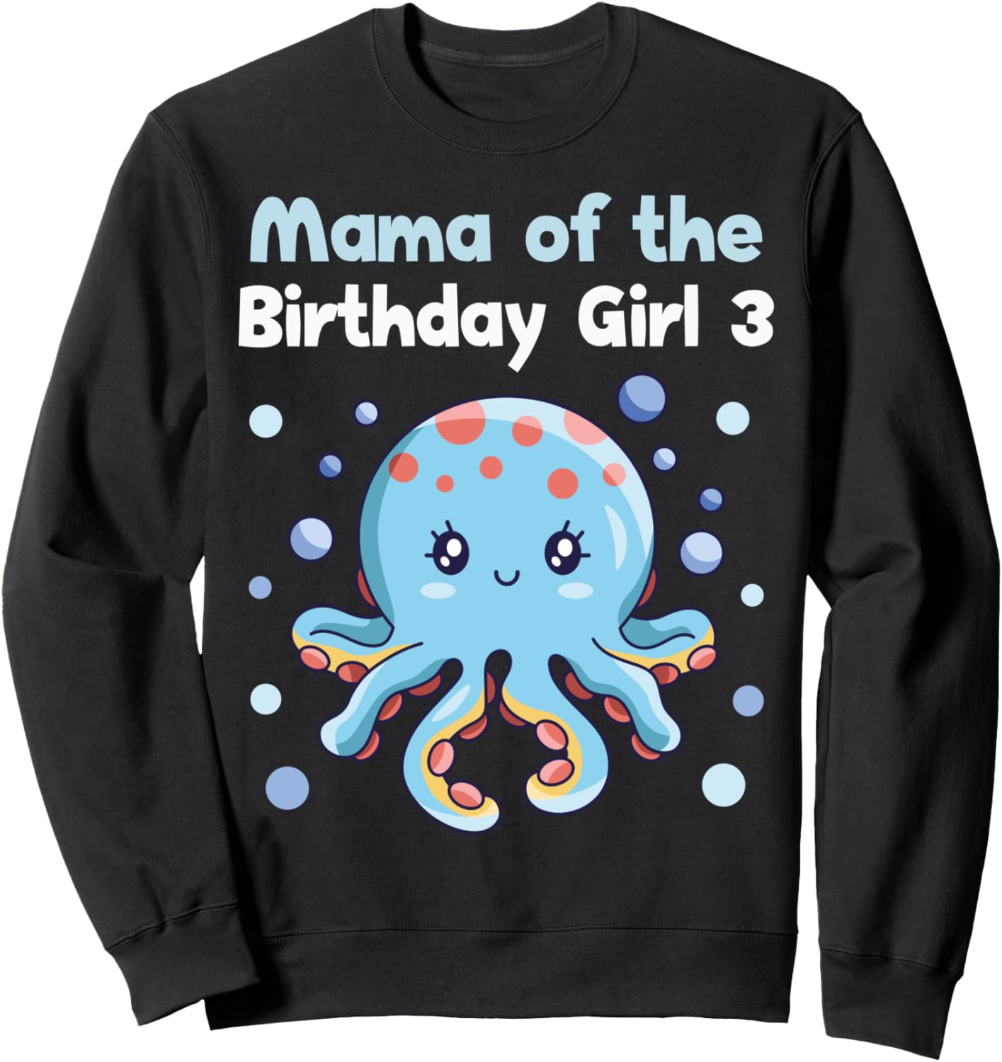 

Мама 3-летней девочки, морская медуза, толстовка на 3-й день рождения Family Look 3 Year Old Under Sea Decorations Gifts, черный