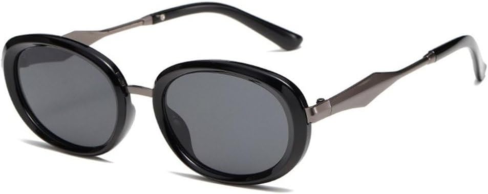 

Винтажные женские овальные солнцезащитные очки, модные градиентные очки с защитой от УФ-излучения UV400, мужские панк-очки с леопардовым принтом и синим фоном SKFGNX, Black Gun Grey