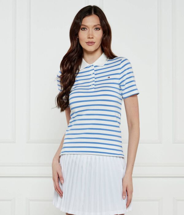

Поло женское Tommy Hilfiger в полоску, голубой/белый