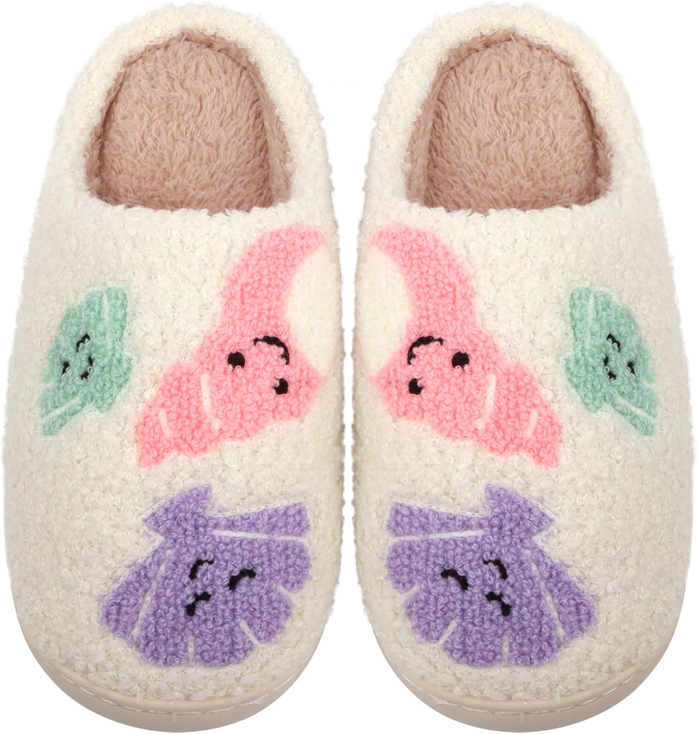 

Тапочки для женщин и мужчин, милые домашние тапочки с плюшевой флисовой подкладкой, теплые домашние обувь на мягкой подошве Cwodor, Shell