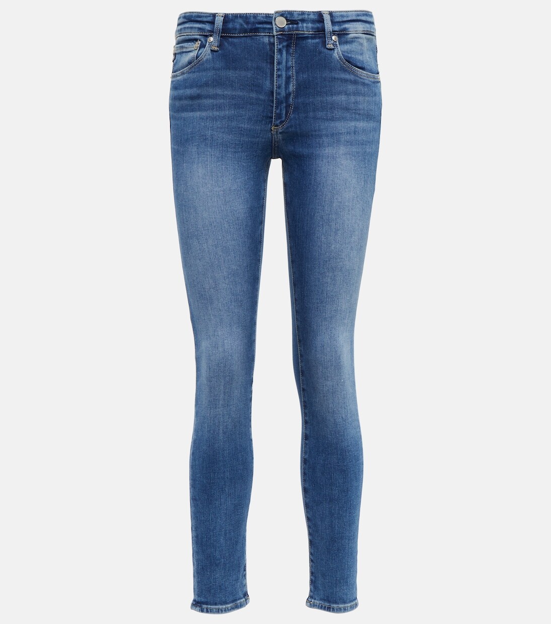 

Джинсы скинни prima до щиколотки со средней посадкой Ag Jeans, синий