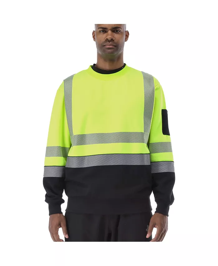 

Мужской HiVis свитшот с рефлективной лентой — высоковидимый безопасный пуловер RefrigiWear, зеленый