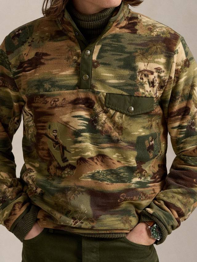 

Флисовая толстовка с воротником на пуговицах Ralph Lauren, Ski Scenic