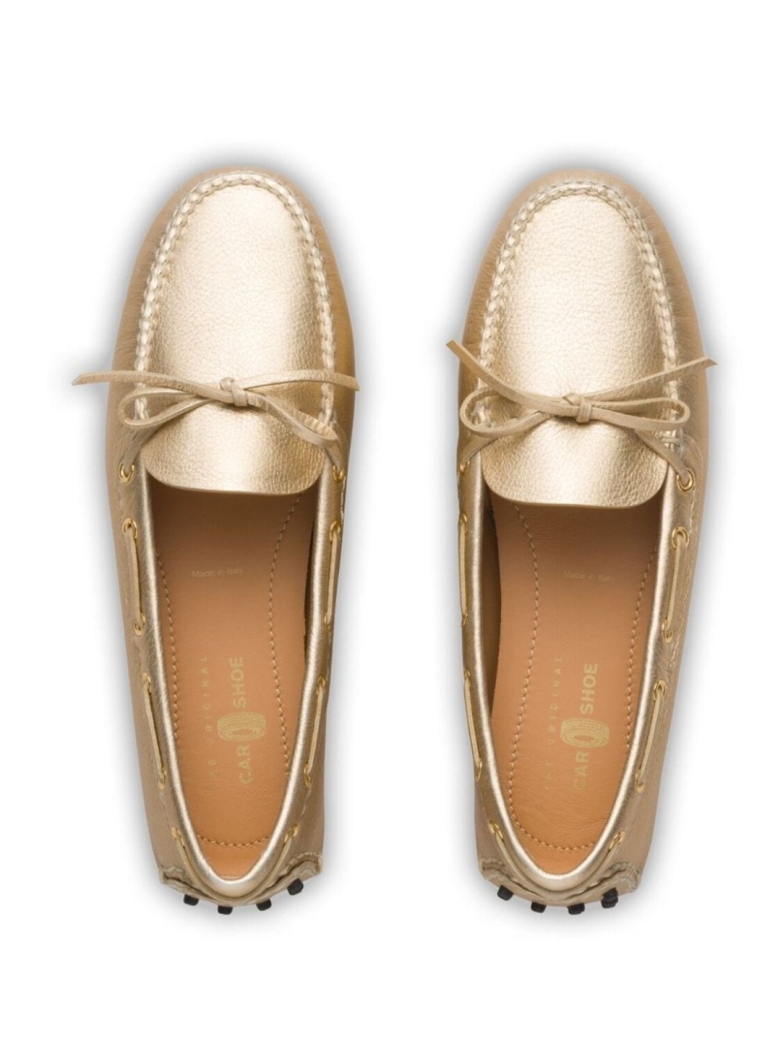 Car Shoe мокасины из зернистой кожи, золотистый — фото 4