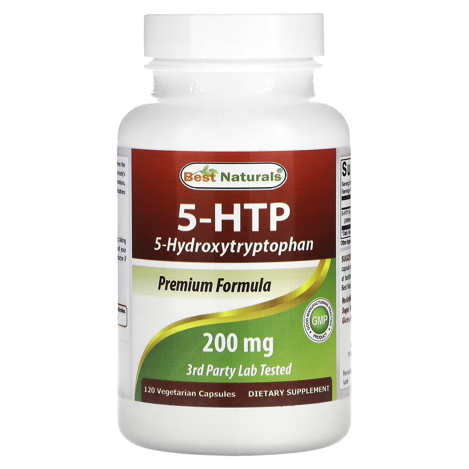 

5-гидрокситриптофан Best Naturals 5-HTP 200 мг, 120 капсул