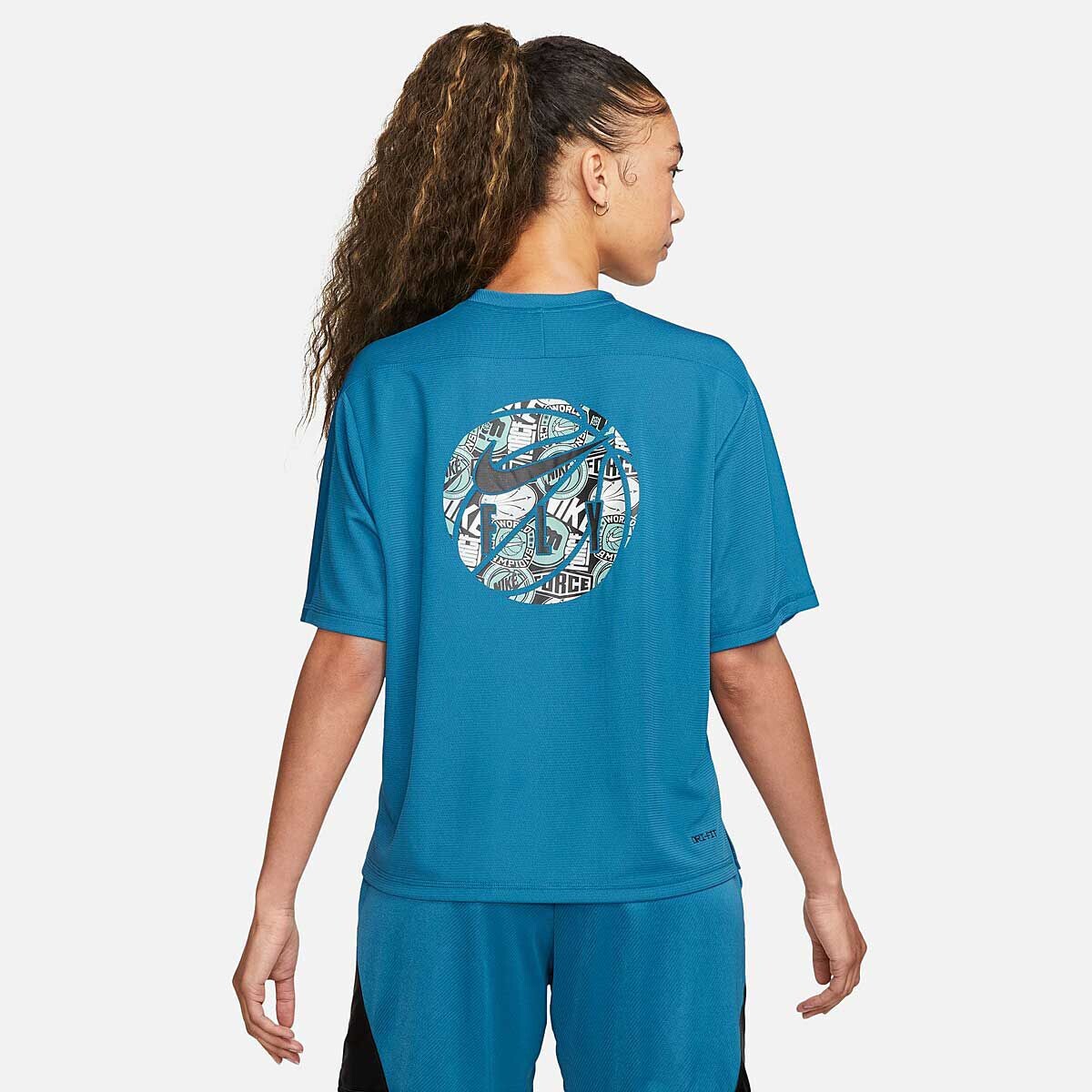 

Футболка W NK DRI-FIT WARMUP SEASONAL T-SHIRT Nike, цвет Industrie Blau/Schwarz
