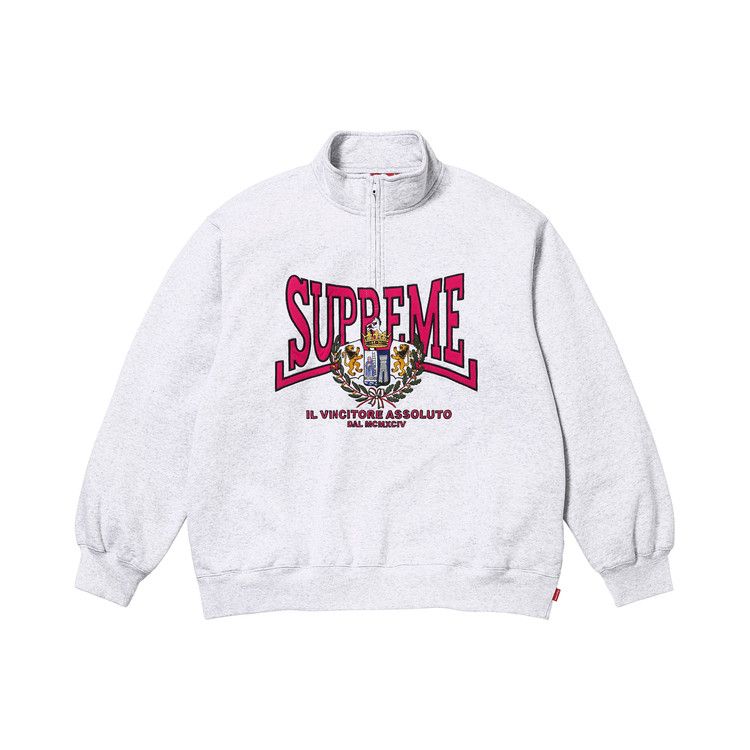 

Пуловер Supreme Crest Appliqué Half Zip Pullover, Ash Grey