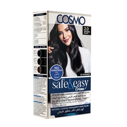 

Набор для окрашивания волос Safe & Easy Cream No Ammonia Permanent Natural Black 20