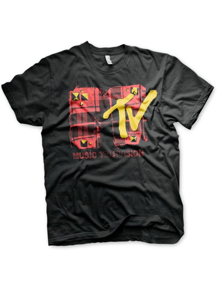

Футболка Plaid Big Tall T-Shirt черного цвета MTV, Черный, Футболка Plaid Big Tall T-Shirt черного цвета MTV