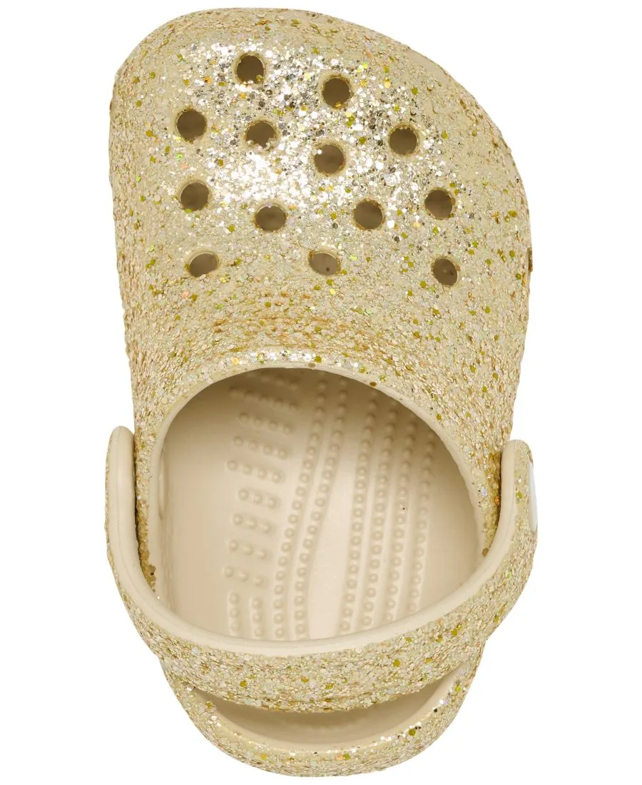 Классические сабо с крупными блестками для девочек от Finish Line Crocs, Sandstone — фото 4