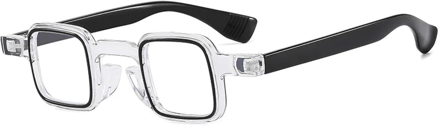 

Солнцезащитные очки с защитой от УФ-излучения UV400 для женщин и мужчин | Маленькие прозрачные линзы с градиентом | для занятий спортом на открытом воздухе DSVIGF, Transparent Black